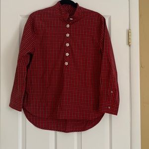 Brand new without tag Never worn J.Crew jeweled button popover tunic red plaid